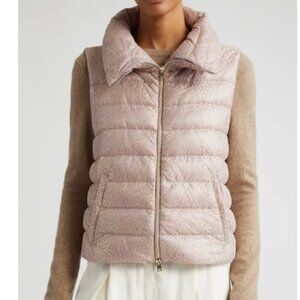NWT Herno Metallic Lace Down Puffer Vest LILAC Size 6 Q115